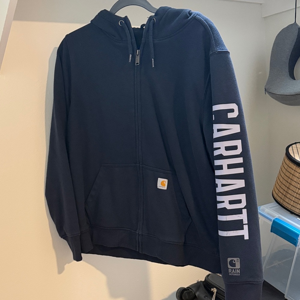 Carhartt Dark Blue Rain Defender Full-Zip Hoodie